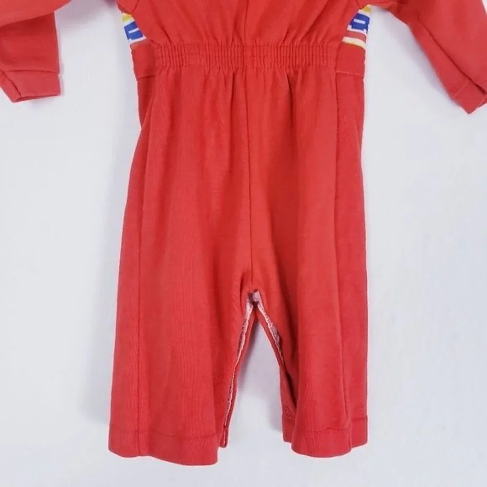 Vintage Carters Red Llama Jumpsuit Romper 6 Mo‎